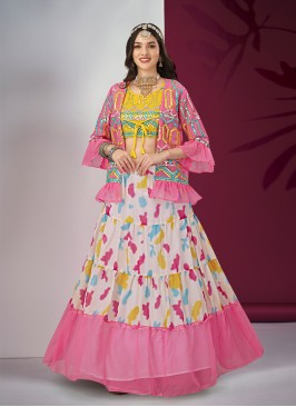 Designer Lehenga Choli Embroidered Georgette in Pink