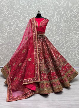 Designer Lehenga Choli Fancy Silk in Hot Pink