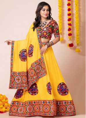 Designer Lehenga Choli Lace Rayon in Yellow