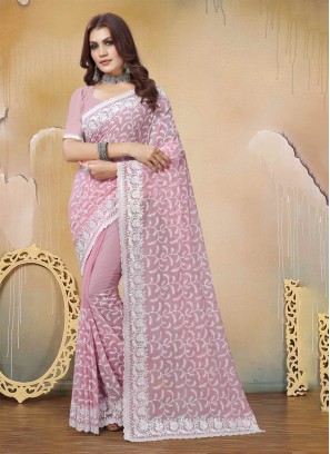 Desirable Embroidered Party Trendy Saree