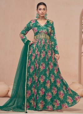 Desirable Green Festival Trendy Gown