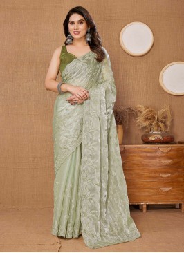 Desirable Silk Ceremonial Contemporary Saree