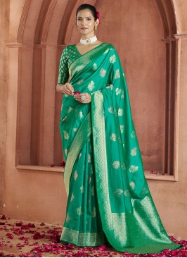 Dignified Green Traditional Saree