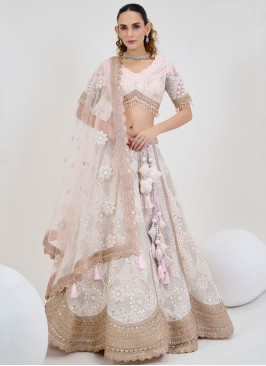 Dignified Zari Net Off White Readymade Lehenga Choli