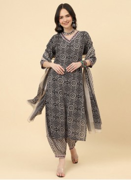 Dilettante Printed Multi Colour Cotton Trendy Salwar Suit