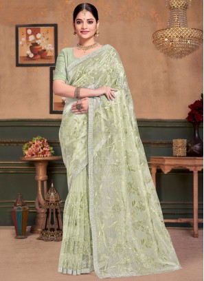 Distinctive Embroidered Traditional Saree