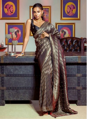 Distinctively Black Embroidered Classic Saree