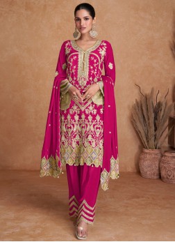 Distinctively Chinon Rani Embroidered Readymade Sa