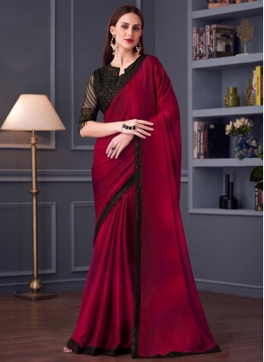 Distinctively Rani and Red Ceremonial Designer Saree