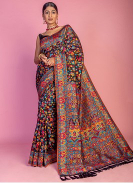 Divine Black Weaving Traditional Saree