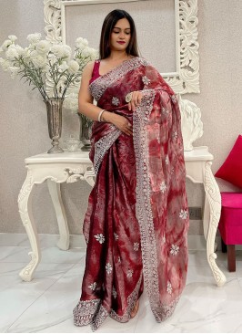 Elegant Embroidered Ceremonial Trendy Saree