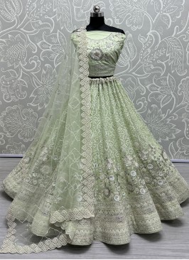 Elite Green Net Designer Lehenga Choli