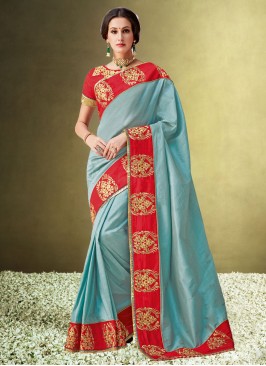 Elite Silk Blue Classic Saree