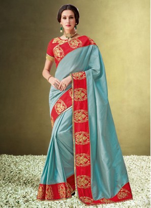 Elite Silk Blue Classic Saree