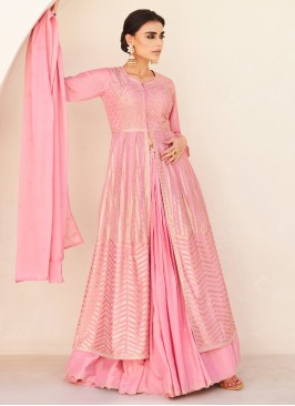 Embroidered Silk Readymade Lehenga Choli in Pink