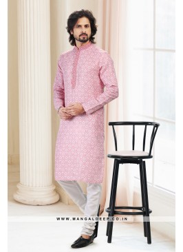 Emollient Pink DIgital Printed Cotton kurta Pyjama
