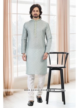 Emollient Green DIgital Printed Cotton kurta Pyjam