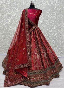 Enchanting Red Velvet Designer Lehenga Choli