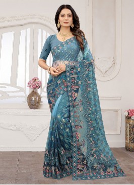 Energetic Embroidered Ceremonial Classic Saree