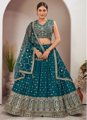 Energetic Embroidered Morpeach  Readymade Lehenga Choli