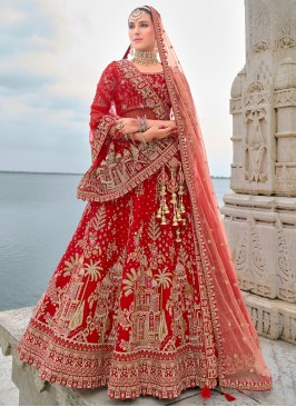 Energetic Red Designer Lehenga Choli