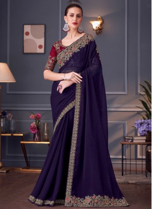 Engrossing Georgette Reception Classic Saree