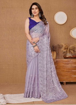 Enthralling Sequins Silk Classic Saree