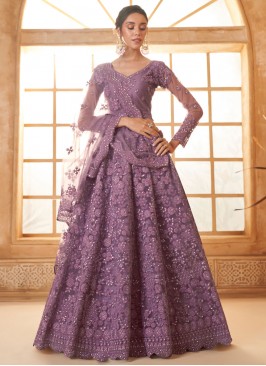 Entrancing Violet Cord Lehenga Choli