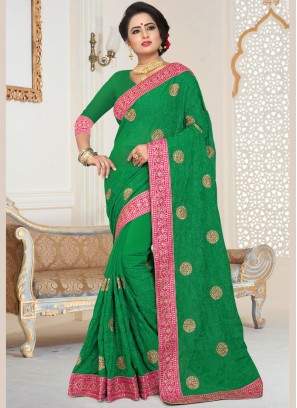 Especial Green Wedding Classic Designer Saree
