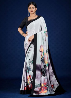 Ethnic Digital Print Casual Trendy Saree