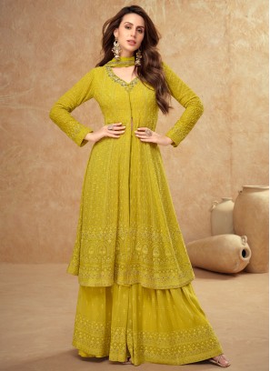 Ethnic Georgette Mehndi Trendy Salwar Kameez