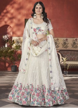 Ethnic Off White Thread A Line Lehenga Choli