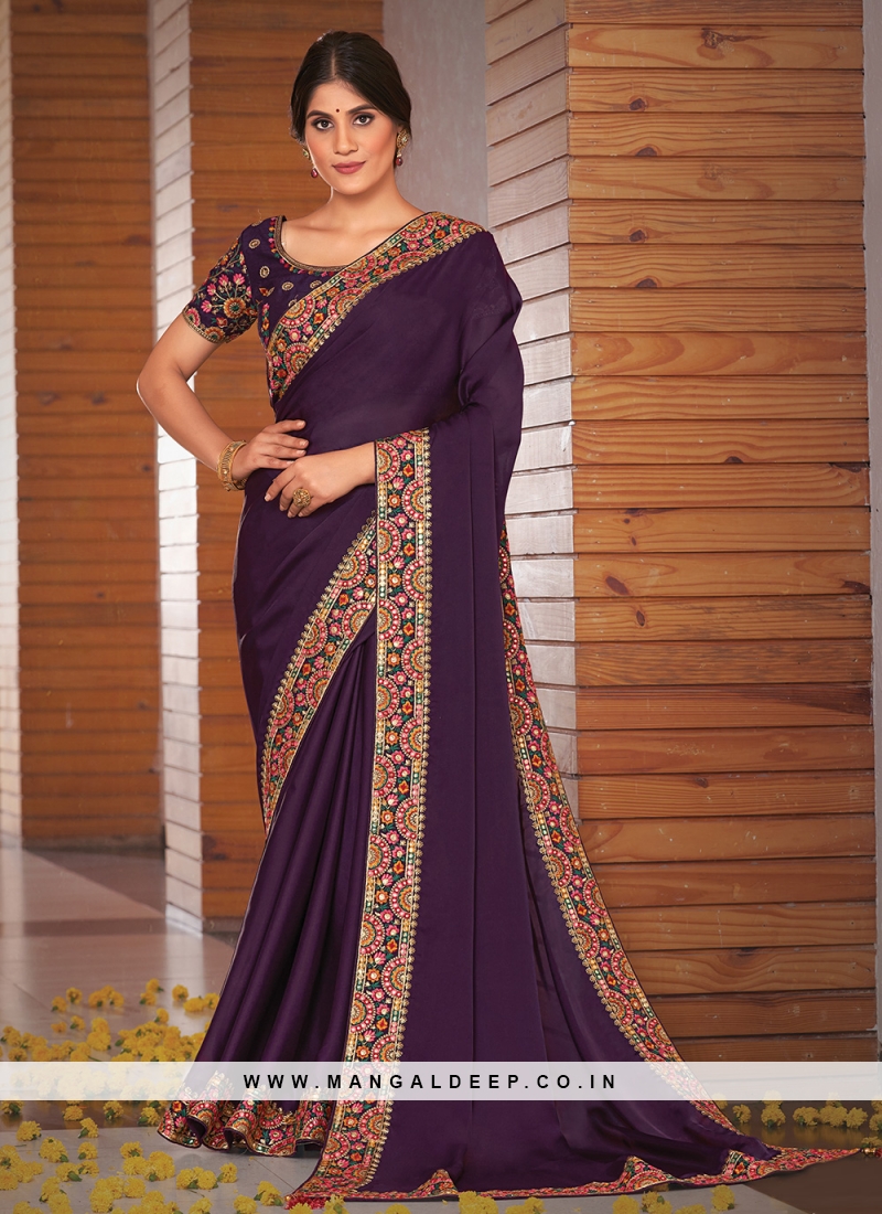 Buy CLOTERI women's Soft Satin Silk Plain Saree With Art Silk Digital  Printed Unstiched Designer Blouse(Light blue) Online at Best Prices in  India - JioMart.