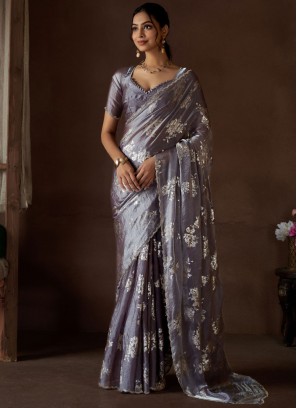 Excellent Cutdana Satin Silk Trendy Saree