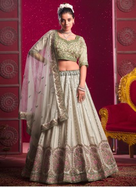 Excellent Sequins Mehndi Readymade Lehenga Choli