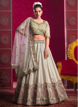 Excellent Sequins Mehndi Readymade Lehenga Choli