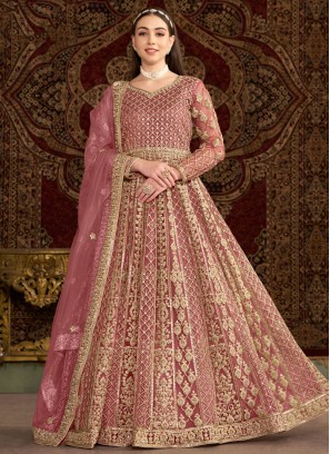 Exceptional Net Embroidered Trendy Gown