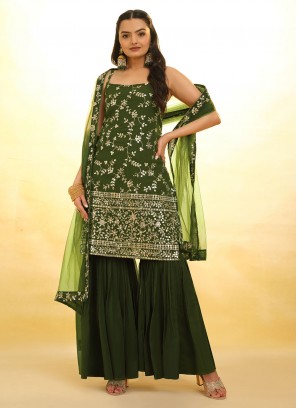 Exotic Green Georgette Salwar Kameez