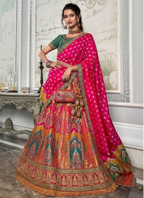 Exotic Multi Colour Banarasi Silk Trendy Lehenga Choli