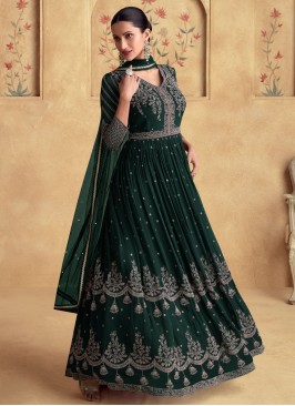 Exquisite Embroidered Georgette Trendy Gown