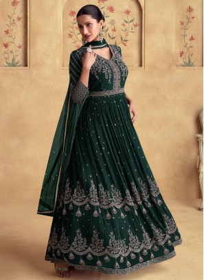 Exquisite Embroidered Georgette Trendy Gown