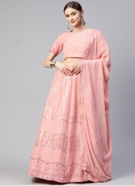 Exquisite Pink sequins Georgette Sangeet Party Leh