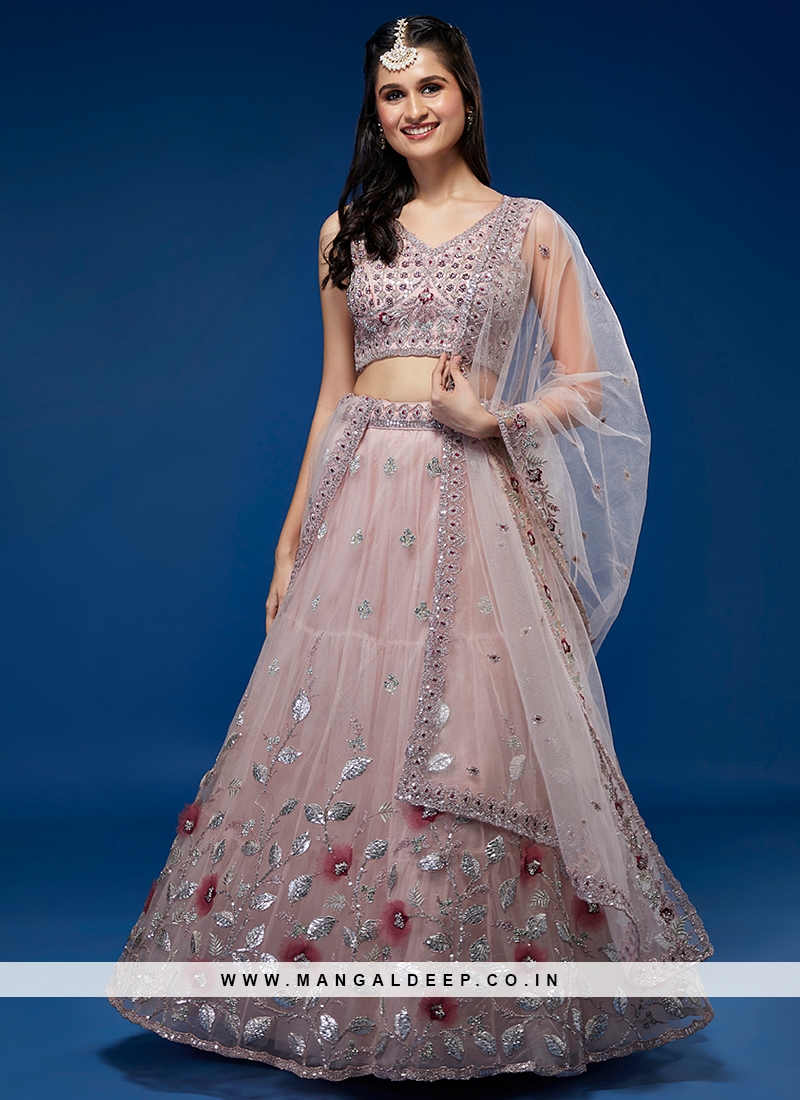 Photo of pink and aqua floral thread embroidered anarkali | Indian wedding  dress, Indian gowns, Indian dresses
