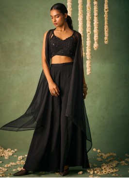 Extraordinary Thread Chinon Black Trendy Salwar Kameez