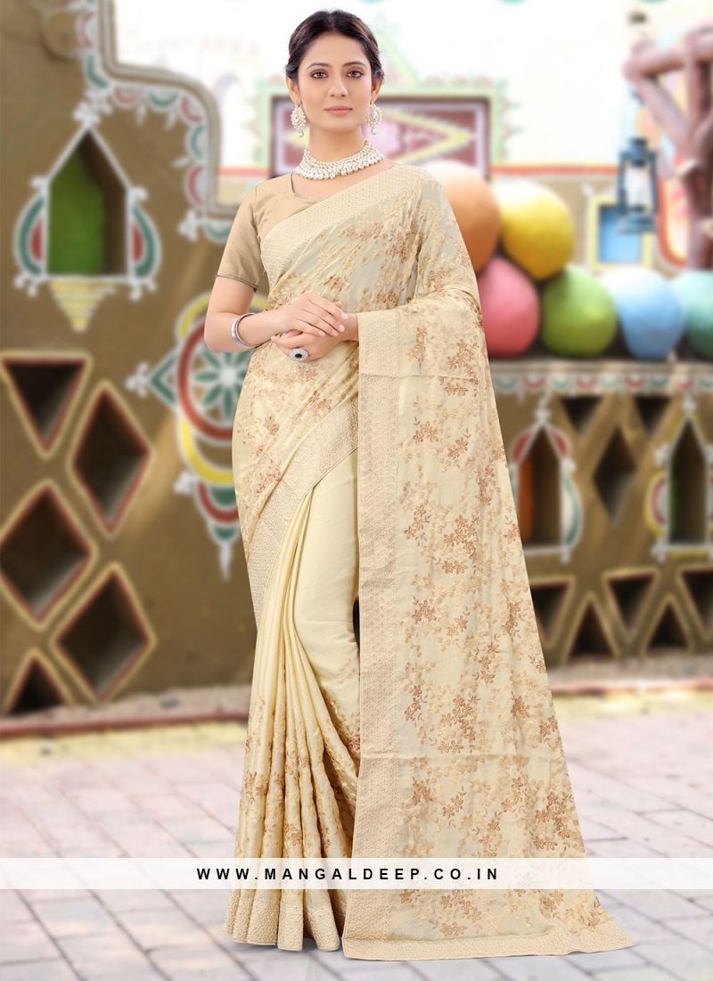 Beige Color Linen Cotton Easy/Readymade Saree – StylebyPanaaash