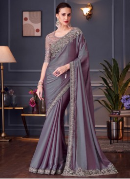 Fab Sequins Lavender Traditional Saree