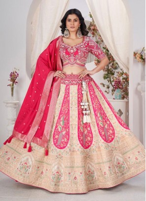 Fab Thread Jacquard Readymade Lehenga Choli