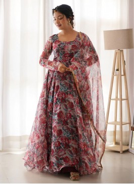 Fabulous Digital Print Floor Length Gown