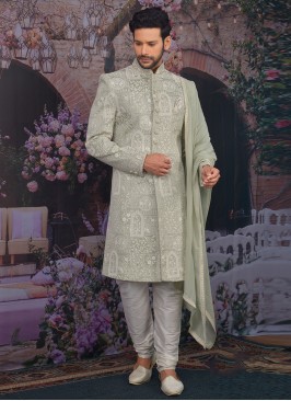 Fabulous Green Color Men Sherwani For Wedding