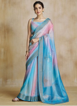 Fancy Fabric Classic Saree in Blue